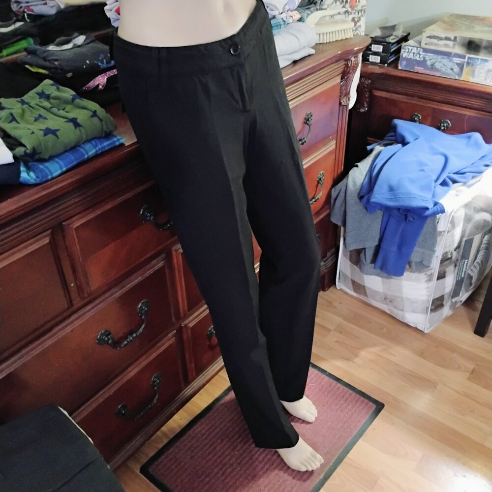 Black Polyester Pleated Slacks - image 3